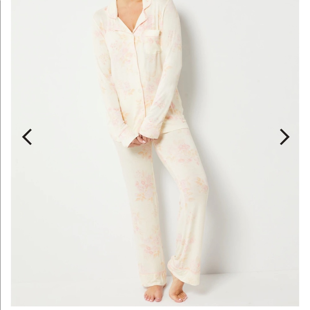 Button front maternity/nursing pajamas - floral
